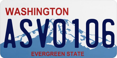 WA license plate ASV0106