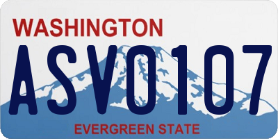 WA license plate ASV0107