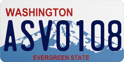WA license plate ASV0108