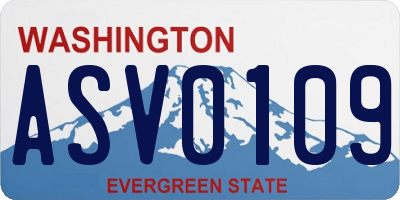 WA license plate ASV0109
