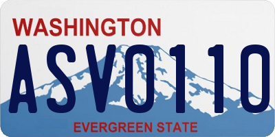 WA license plate ASV0110