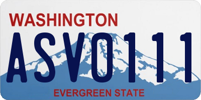 WA license plate ASV0111