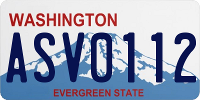 WA license plate ASV0112