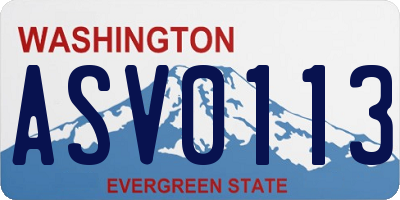 WA license plate ASV0113