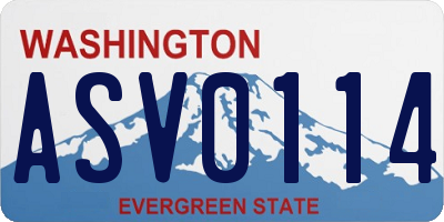 WA license plate ASV0114