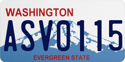 WA license plate ASV0115