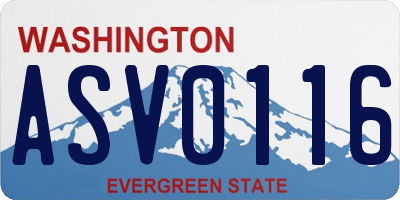 WA license plate ASV0116