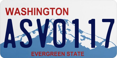 WA license plate ASV0117