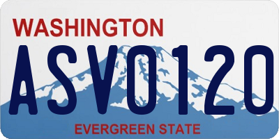 WA license plate ASV0120