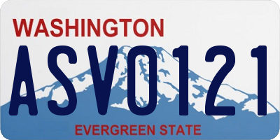 WA license plate ASV0121
