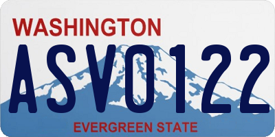 WA license plate ASV0122