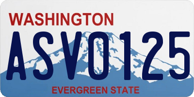 WA license plate ASV0125