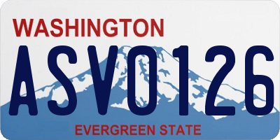 WA license plate ASV0126