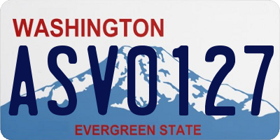 WA license plate ASV0127