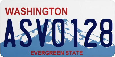 WA license plate ASV0128