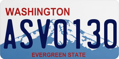 WA license plate ASV0130