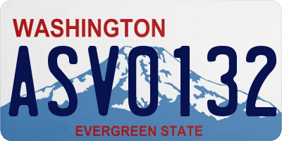 WA license plate ASV0132