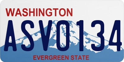 WA license plate ASV0134