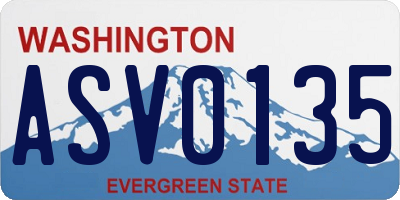 WA license plate ASV0135
