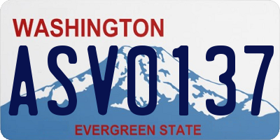 WA license plate ASV0137