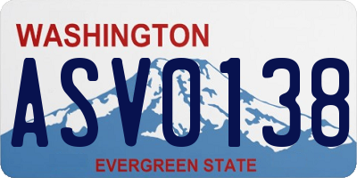 WA license plate ASV0138