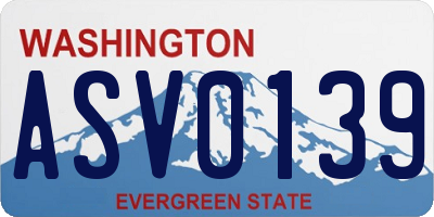 WA license plate ASV0139