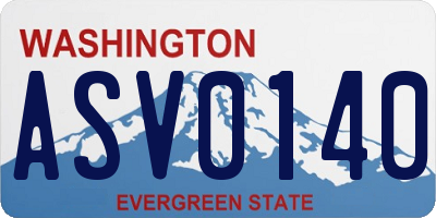 WA license plate ASV0140