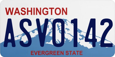 WA license plate ASV0142