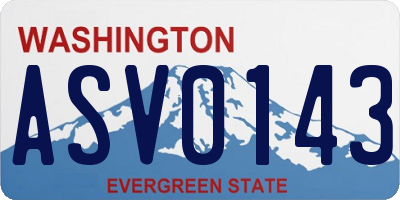 WA license plate ASV0143
