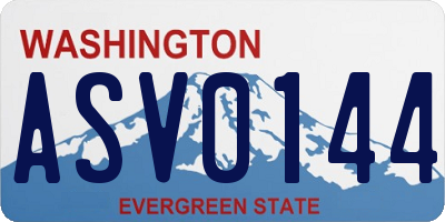 WA license plate ASV0144