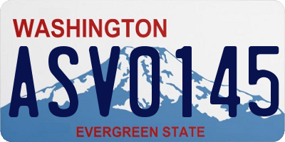 WA license plate ASV0145