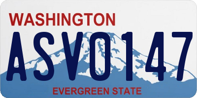 WA license plate ASV0147