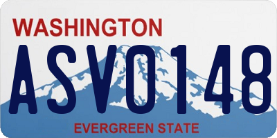 WA license plate ASV0148
