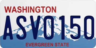 WA license plate ASV0150
