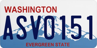 WA license plate ASV0151