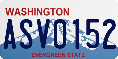 WA license plate ASV0152