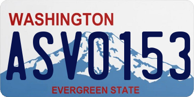 WA license plate ASV0153
