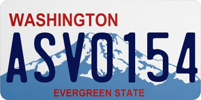 WA license plate ASV0154