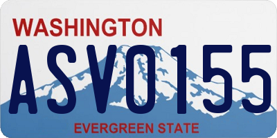 WA license plate ASV0155