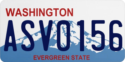 WA license plate ASV0156