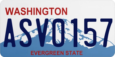 WA license plate ASV0157