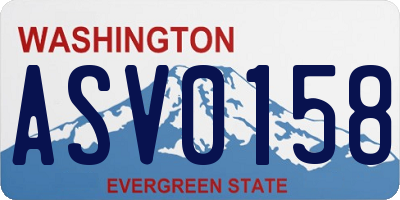 WA license plate ASV0158