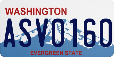 WA license plate ASV0160