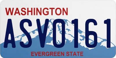 WA license plate ASV0161
