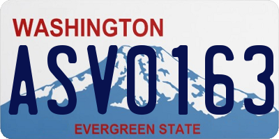 WA license plate ASV0163
