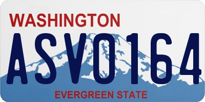 WA license plate ASV0164