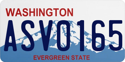 WA license plate ASV0165