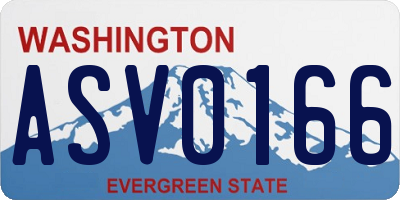 WA license plate ASV0166