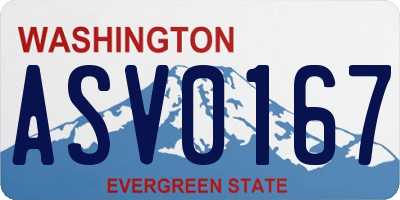 WA license plate ASV0167