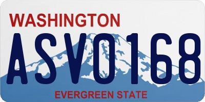 WA license plate ASV0168